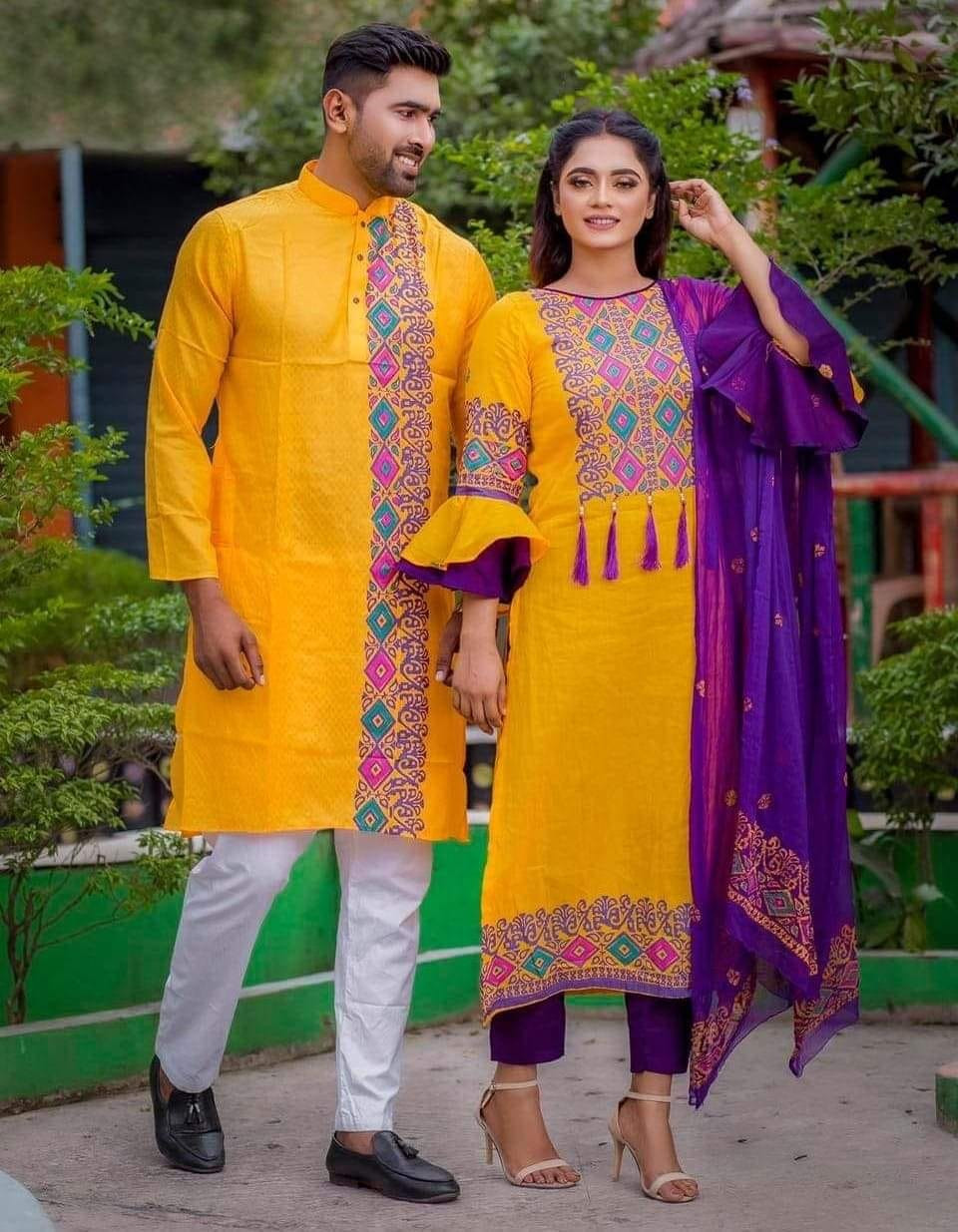 Three piece & Panjabi Couple Set
