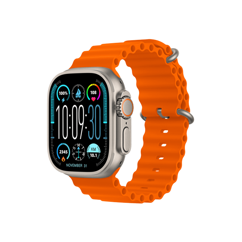 HK9 Ultra 2 AMOLED Smartwatch with ChatGPT- Black & Orange Color